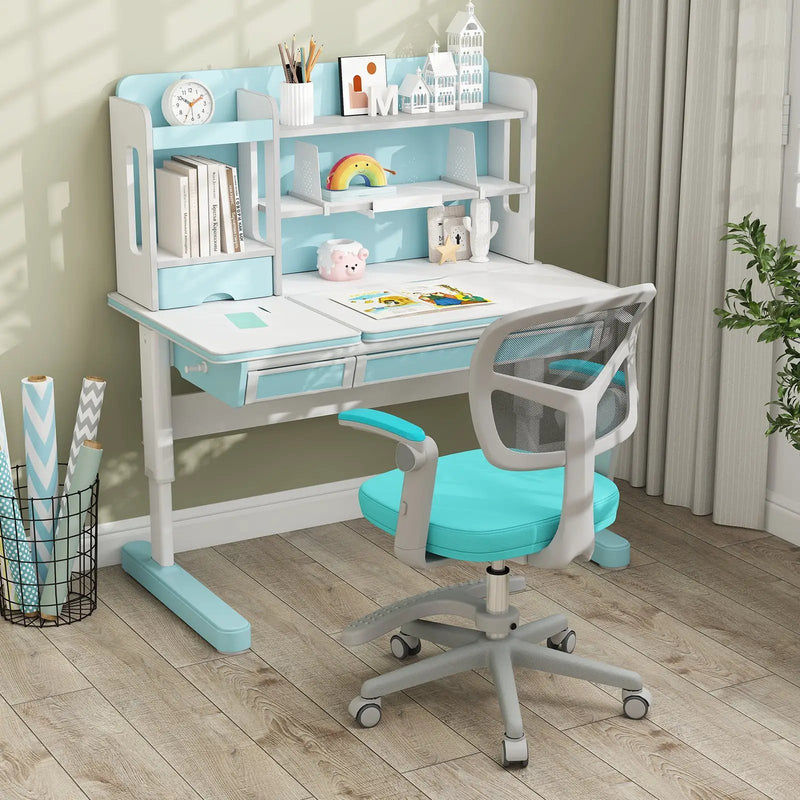 Kids Desk Chair Children Study Chair with Adjustable Height Armrest and Footrest by DirectDeals