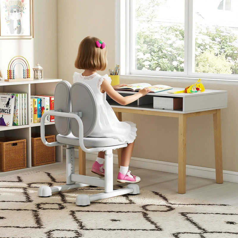 Kids Desk Chair Children Study Chair with Double Back Support and Adjustable Height by DirectDeals