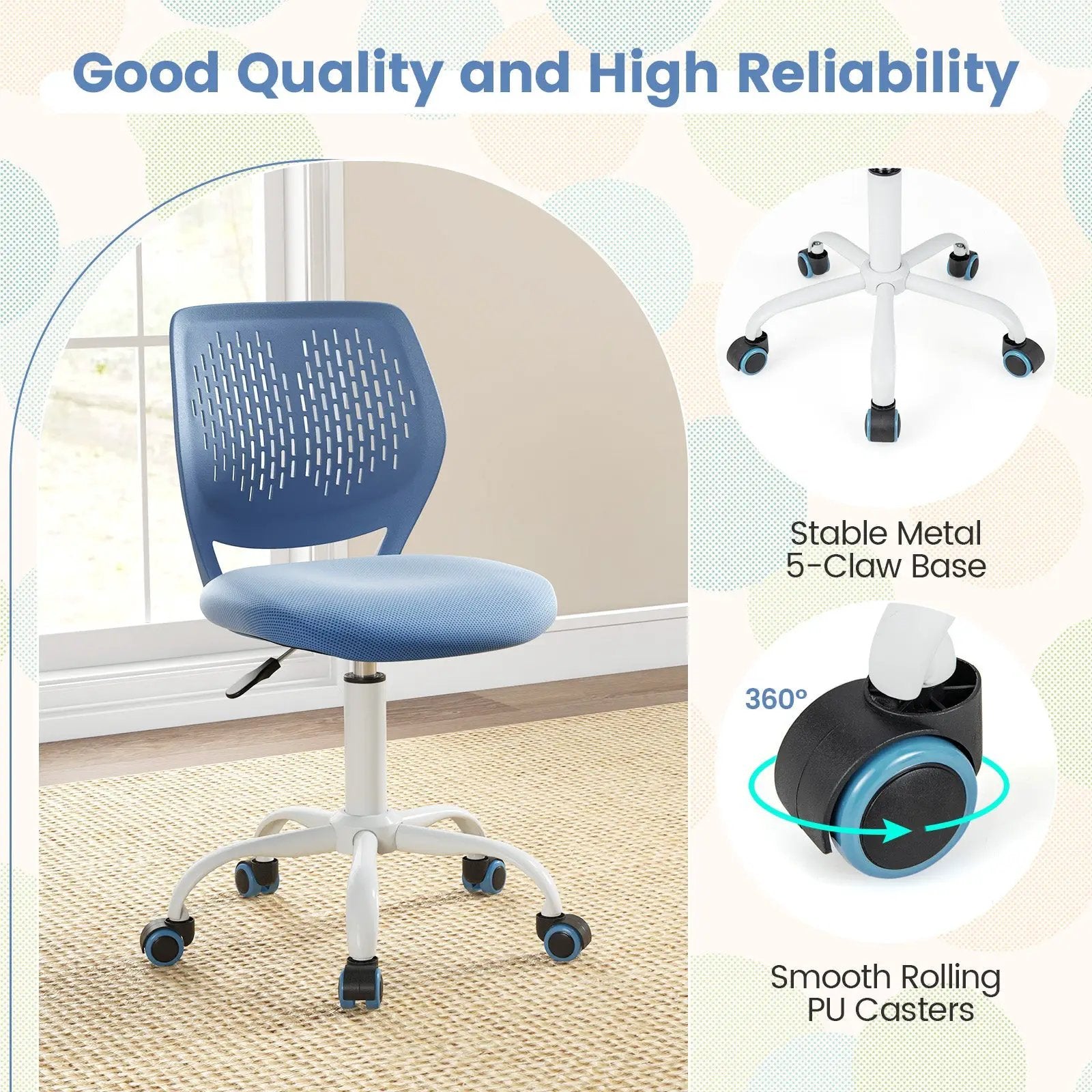 Ergonomic Children Study Chair with Adjustable Height by DirectDeals