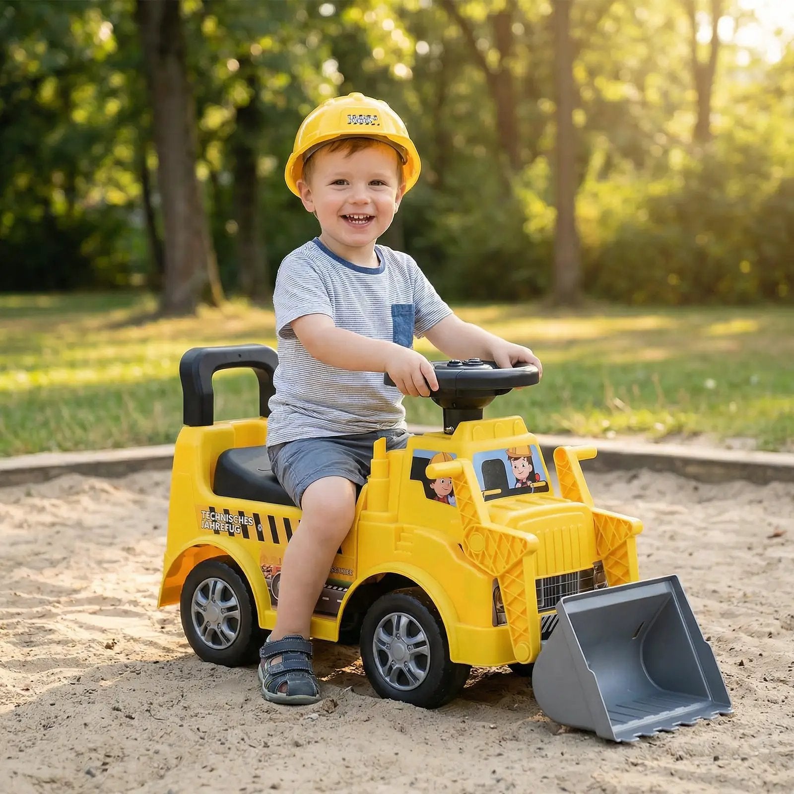 Kids Digger Ride on Truck with Shovel and Under-Seat Compartment by DirectDeals
