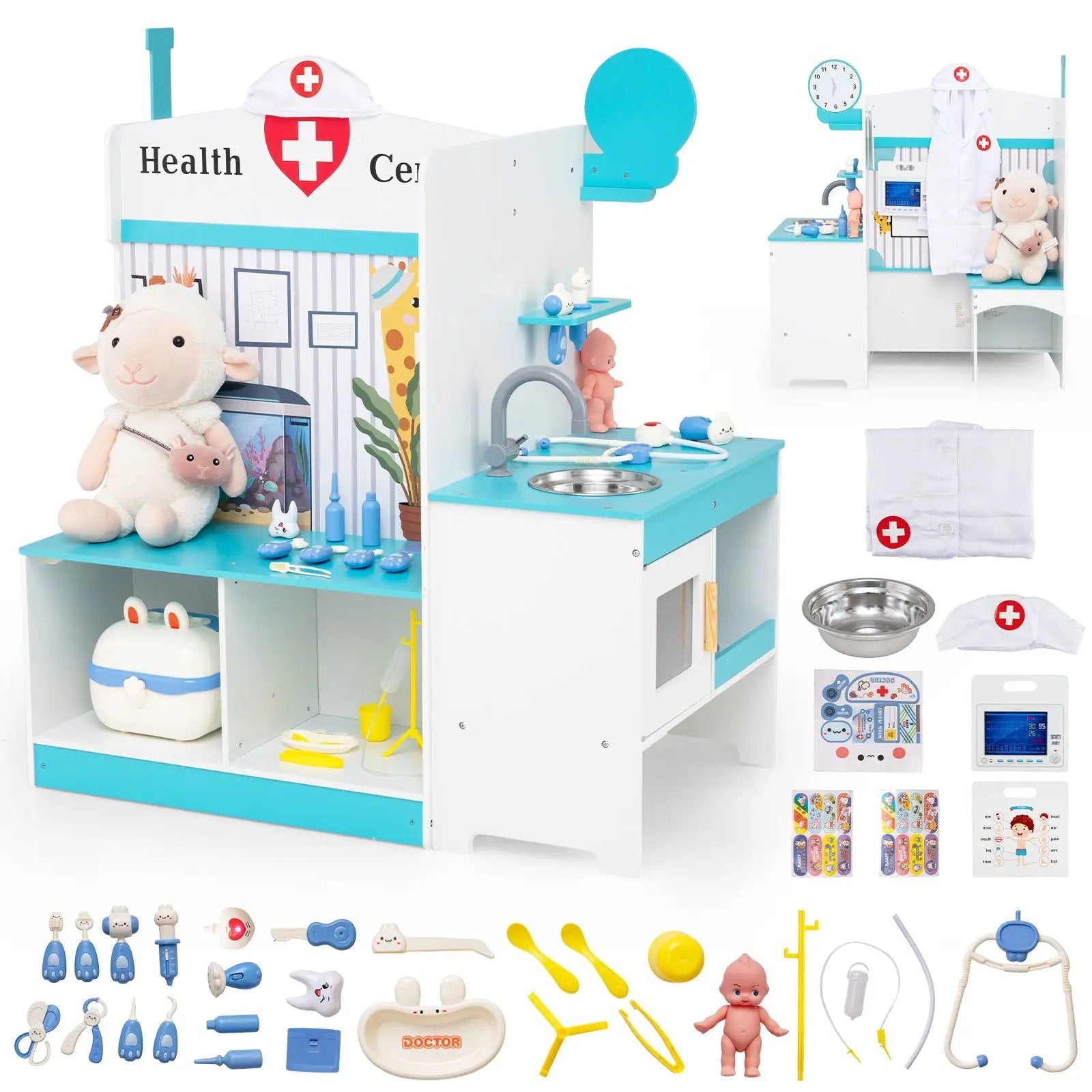 Kids Doctor Play Set with Adjustable Height Bar by DirectDeals