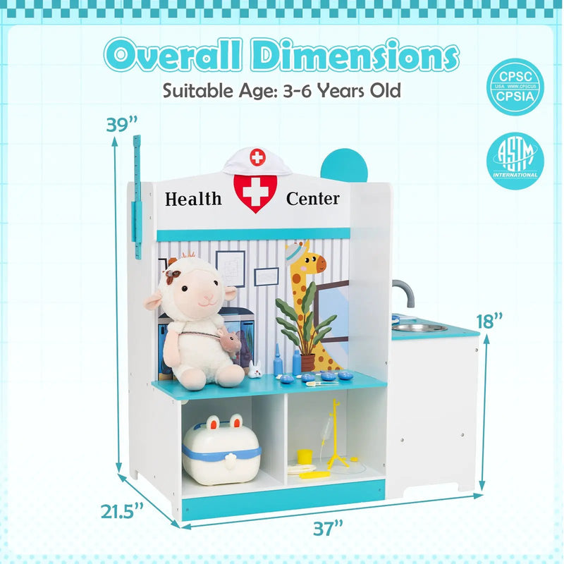 Kids Doctor Play Set with Adjustable Height Bar by DirectDeals