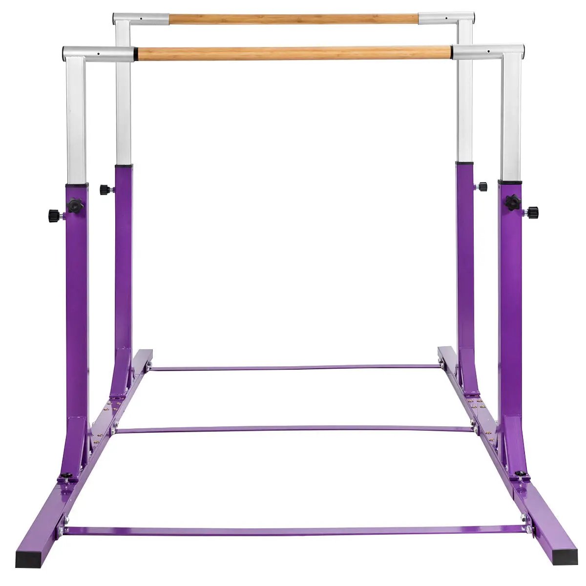 Kids Double Horizontal Bars Gymnastic Training Parallel Bars Adjustable-Purple by DirectDeals