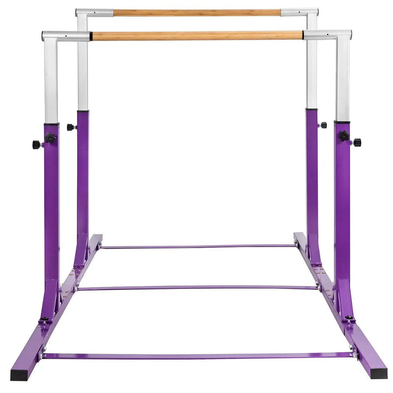 Kids Double Horizontal Bars Gymnastic Training Parallel Bars Adjustable-Purple by DirectDeals
