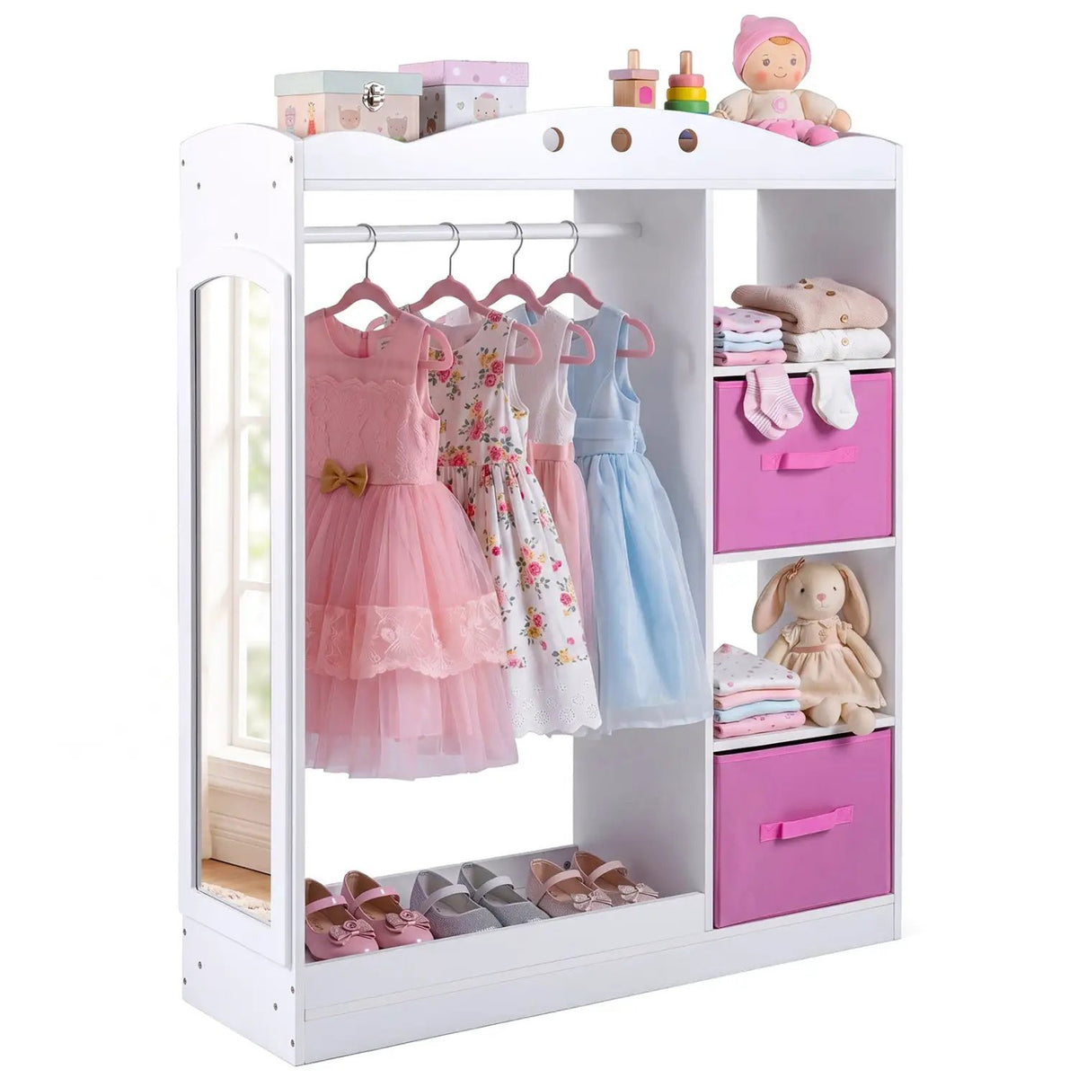 Kids Dress Up Storage with Full Length Mirror - Pink, photo 12 of 16