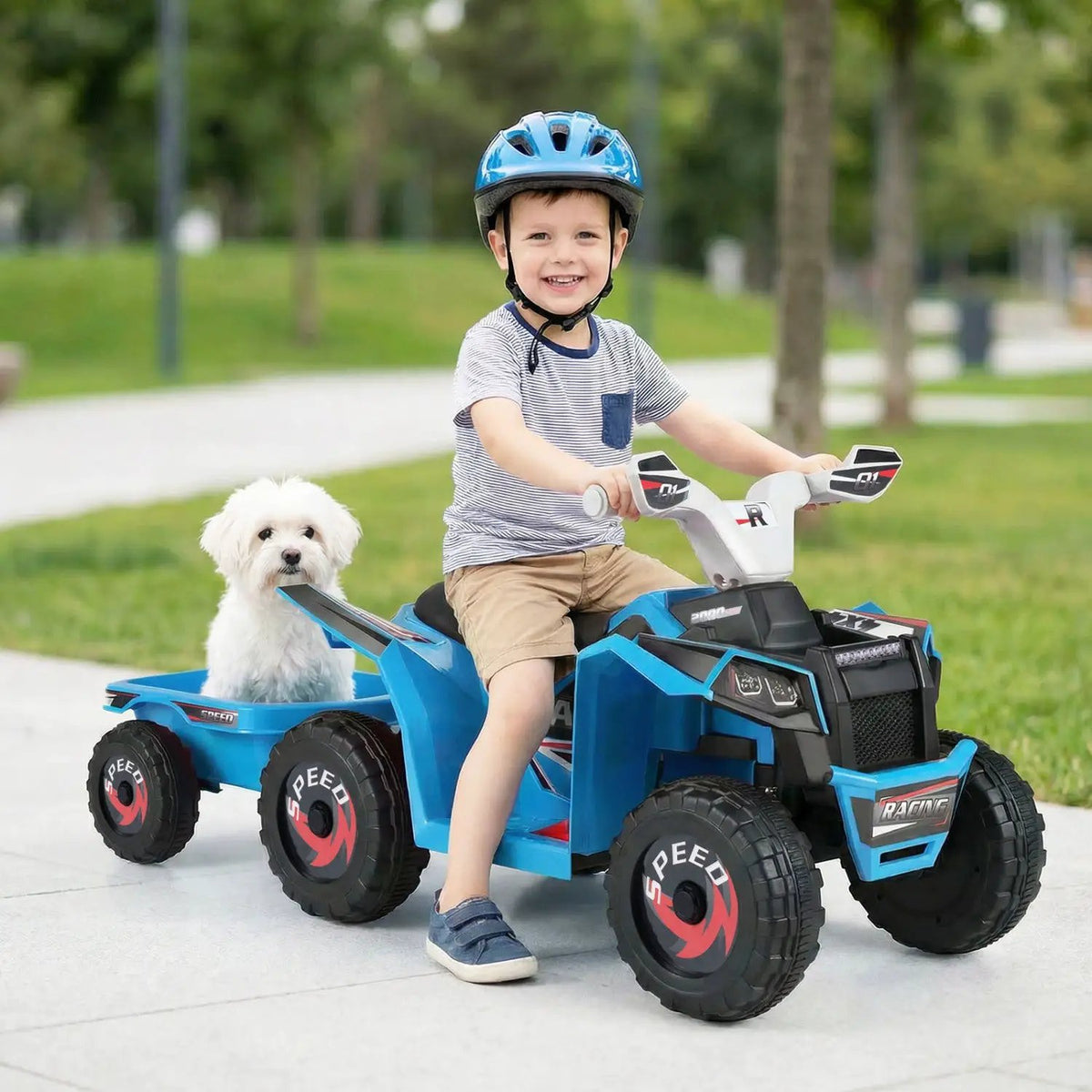 6V Kids Electric ATV Quad Car with Detachable Trailer, photo 2 of 32