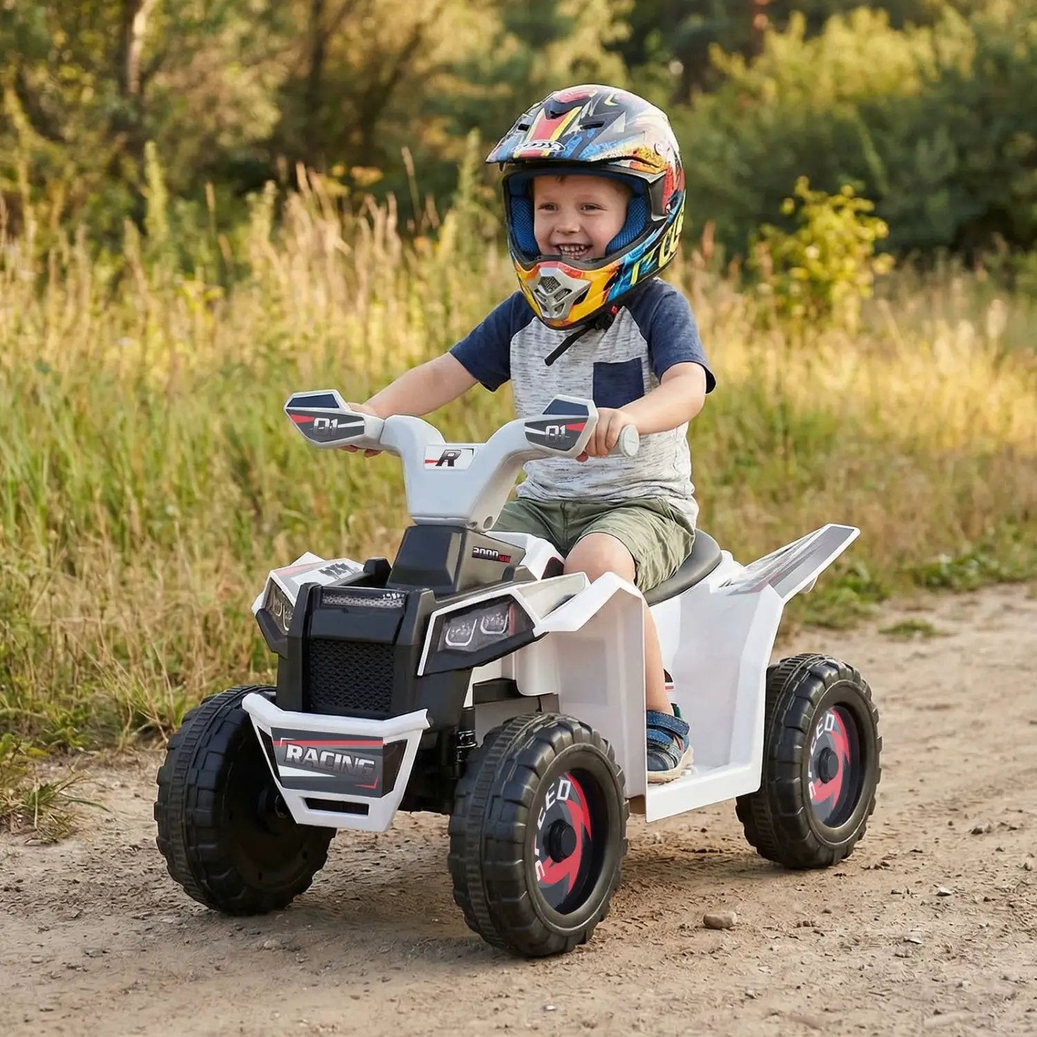 6V Kids Electric ATV Quad Car with Detachable Trailer by DirectDeals