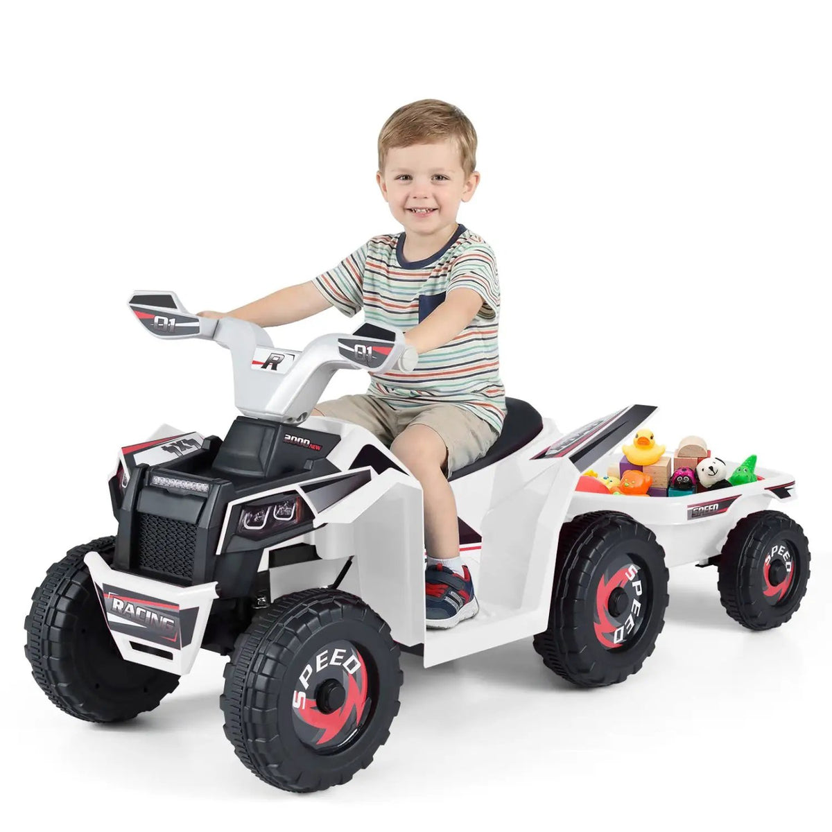 6V Kids Electric ATV Quad Car with Detachable Trailer, photo 16 of 32
