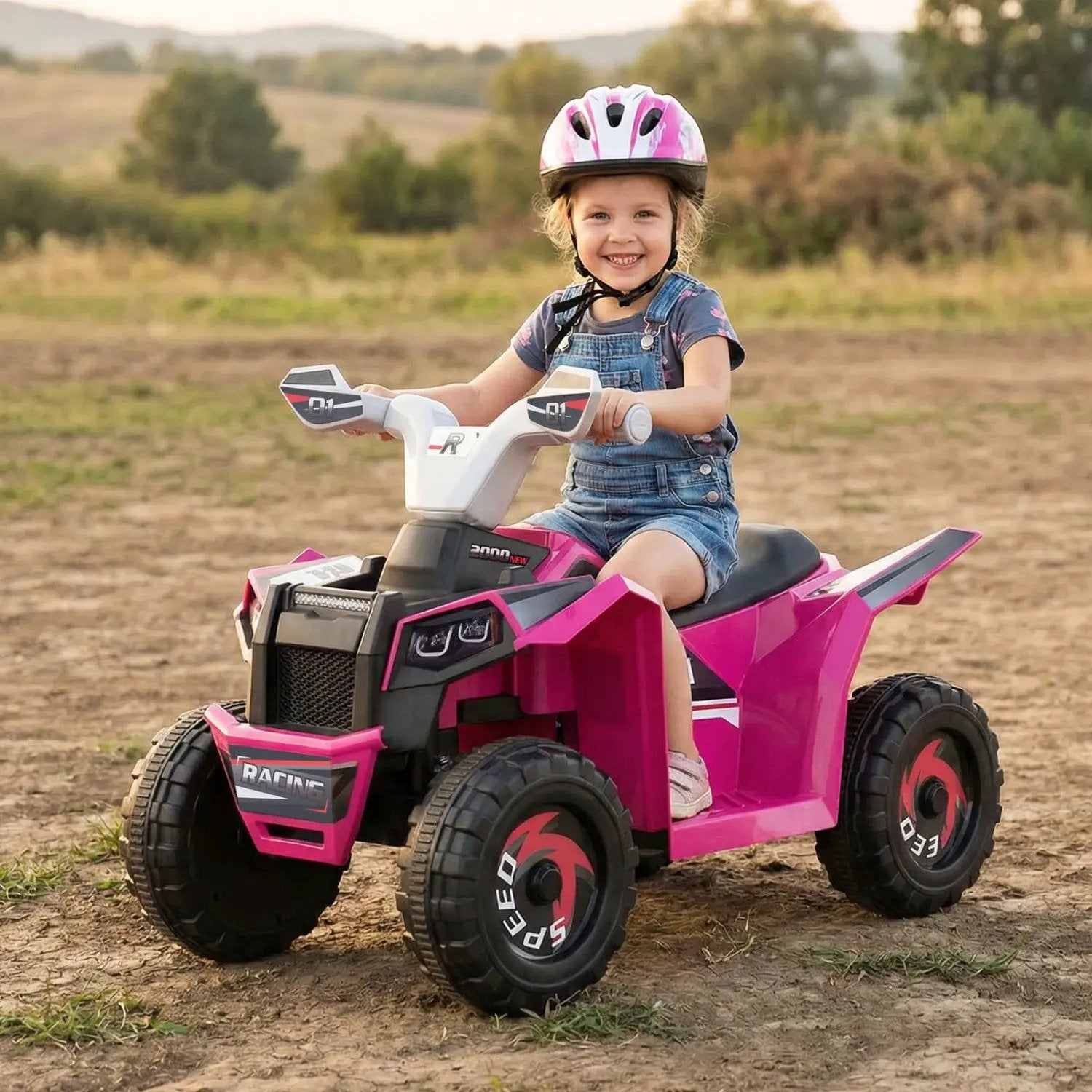 6V Kids Electric ATV Quad Car with Detachable Trailer by DirectDeals