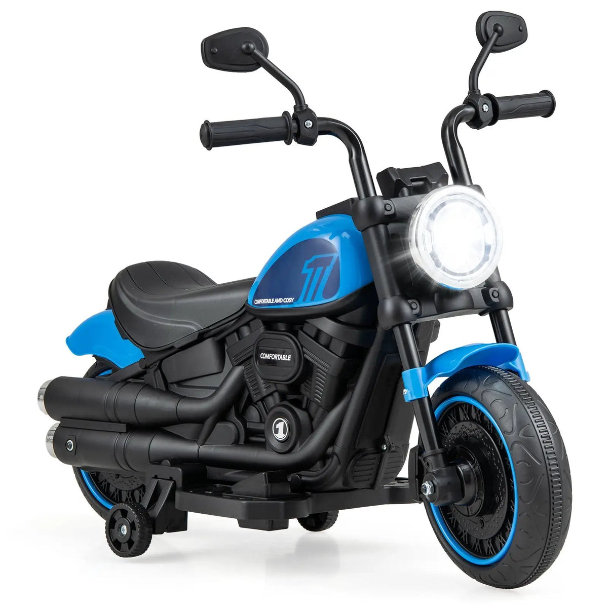 Kids Electric Motorcycle with Training Wheels and LED Headlights, photo 3 of 10