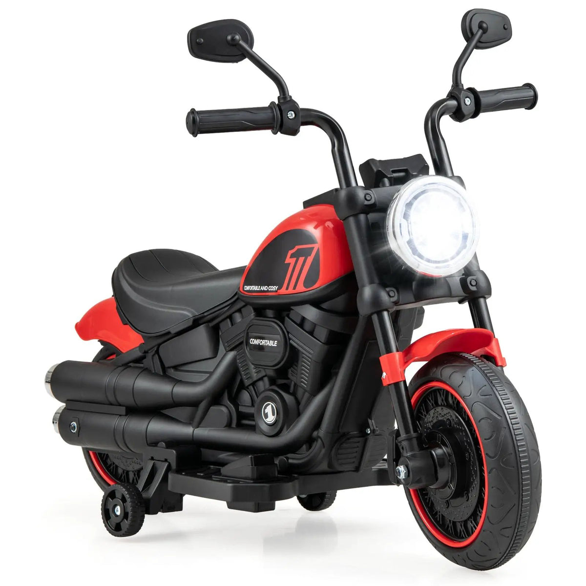 Kids Electric Motorcycle with Training Wheels and LED Headlights, photo 10 of 10