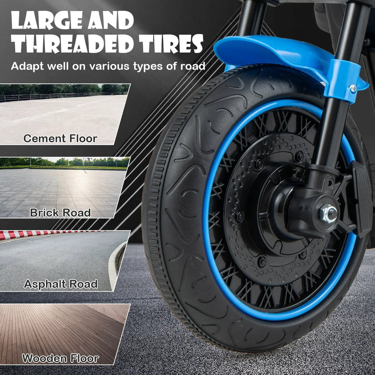Kids Electric Motorcycle with Training Wheels and LED Headlights, photo 7 of 10