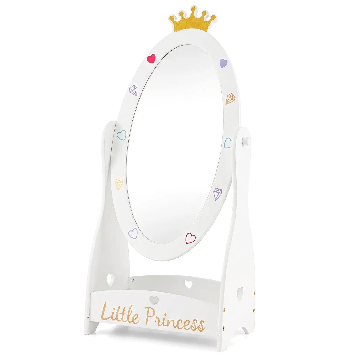 Kids Full Length Mirror with Rotatable Design and Shelf by DirectDeals