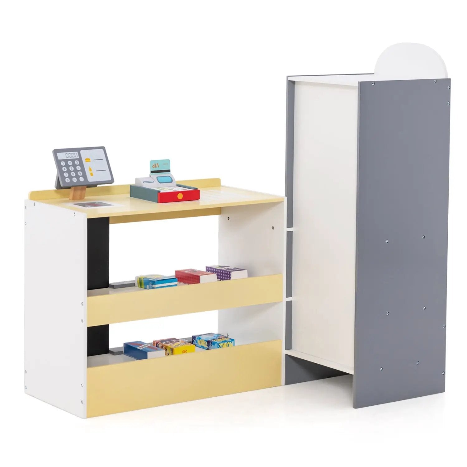 Kids Grocery Store Playset with Cash Register POS Machine-Gray by DirectDeals