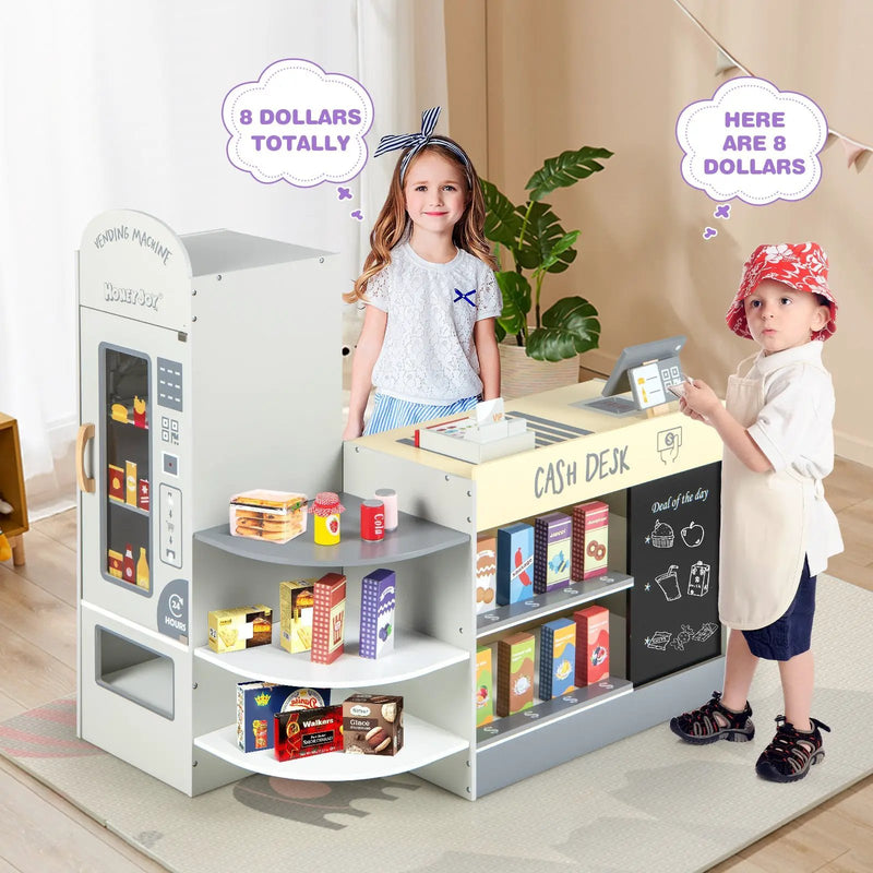 Kids Grocery Store Playset with Cash Register POS Machine-Gray by DirectDeals