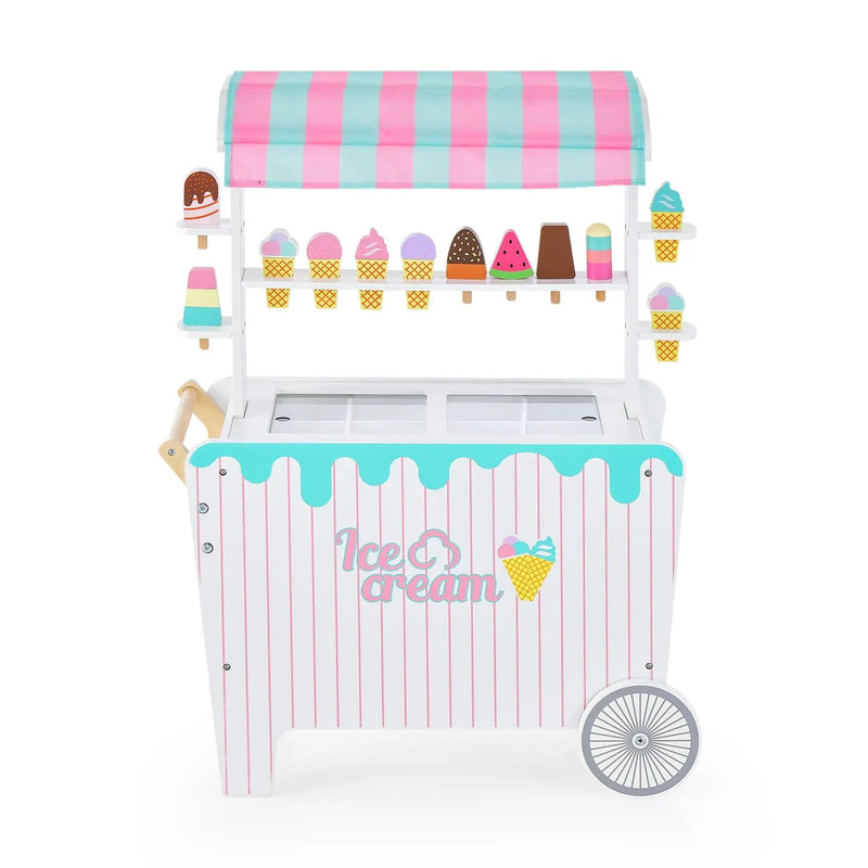 Kids Ice Cream Cart Playset with Display Rack and Accessories by DirectDeals