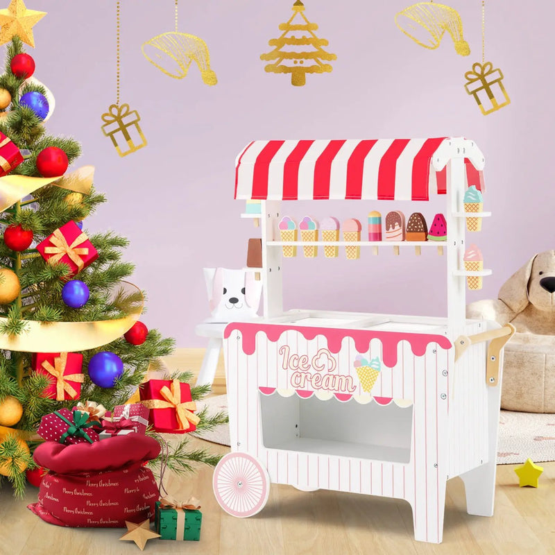 Ice Cream Cart Playset with Display Rack and Accessories by DirectDeals