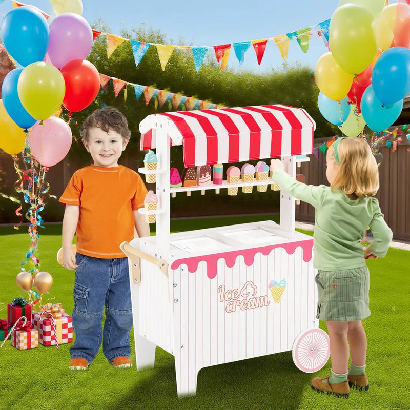 Ice Cream Cart Playset with Display Rack and Accessories by DirectDeals
