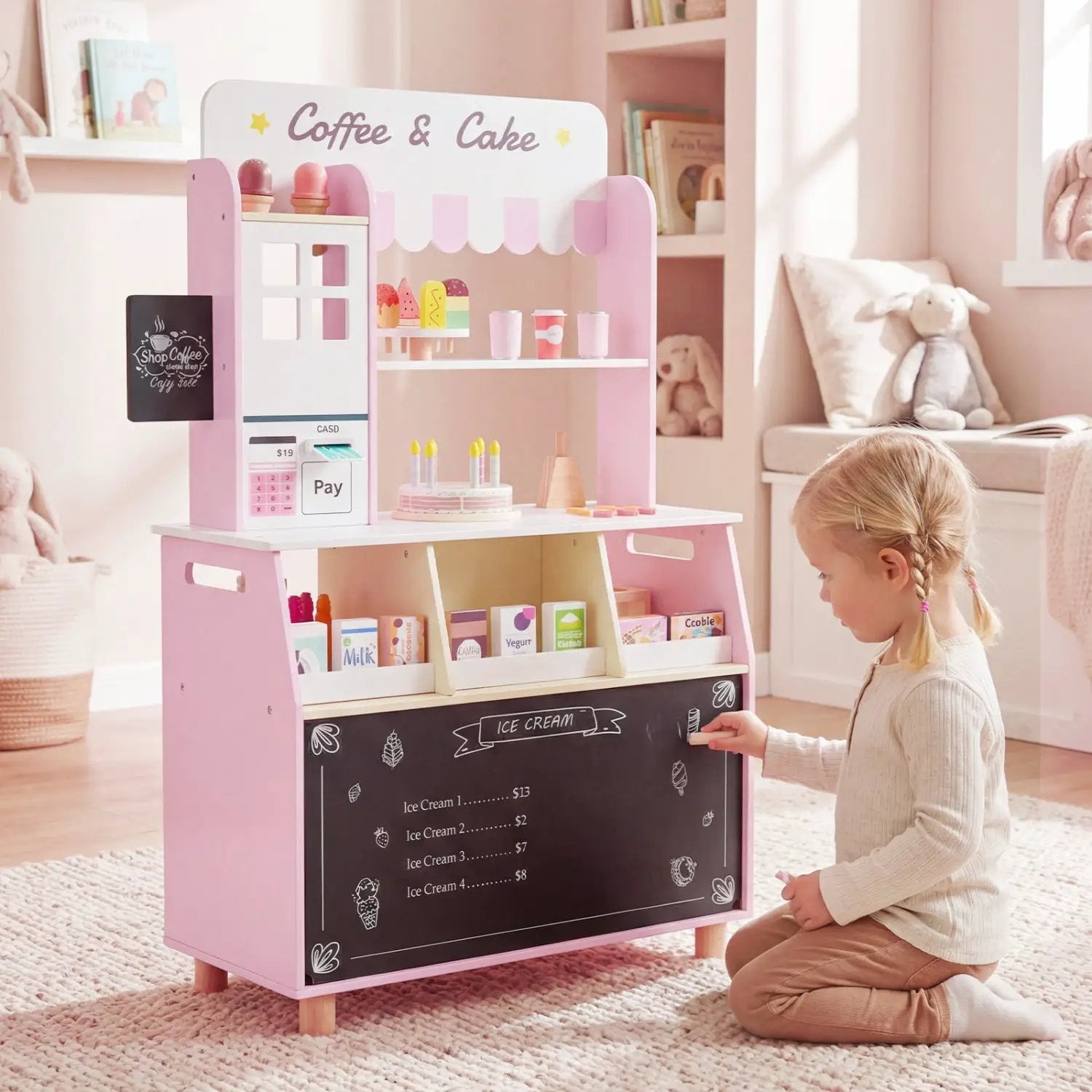 Kids Ice Cream Shop Playset with 27 Accessories - Ages 3+ by DirectDeals