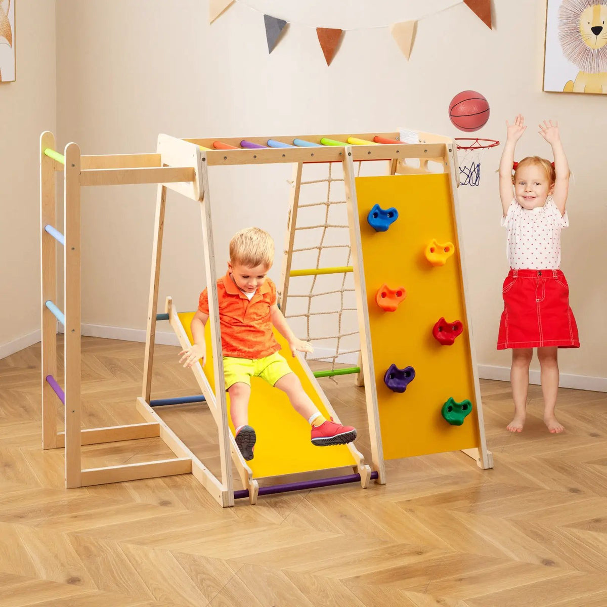 Kids Indoor Playground 6-in-1 Jungle Gym for 3-14 Years Olds, photo 2 of 16