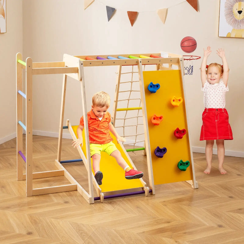 Kids Indoor Playground 6-in-1 Jungle Gym for 3-14 Years Olds by DirectDeals