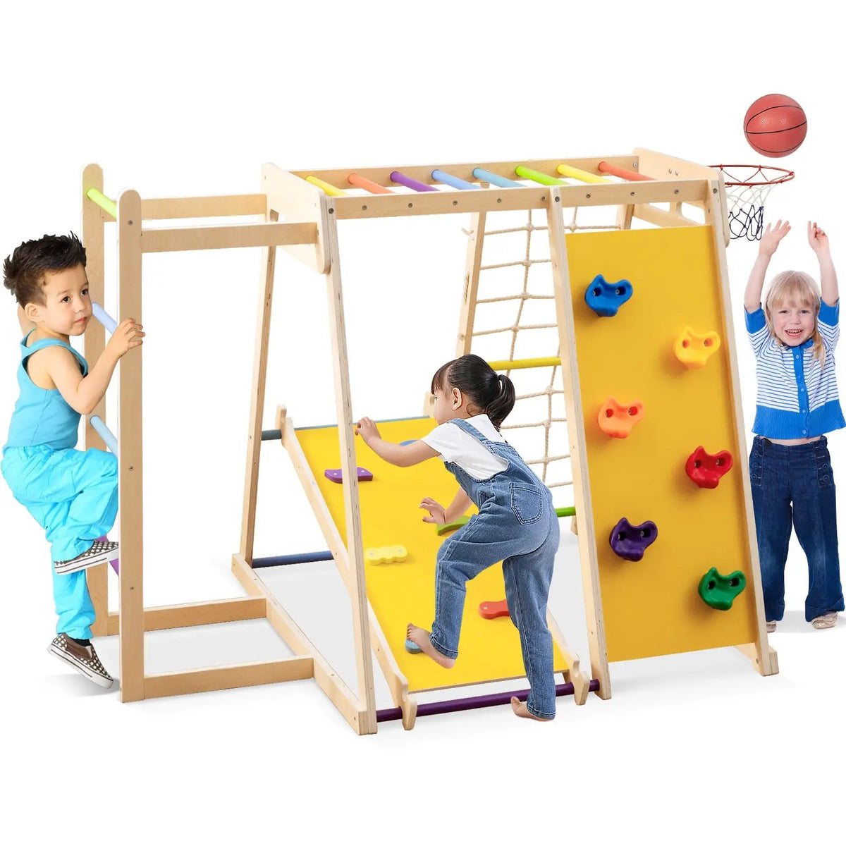 Kids Indoor Playground 6-in-1 Jungle Gym for 3-14 Years Olds, photo 6 of 16