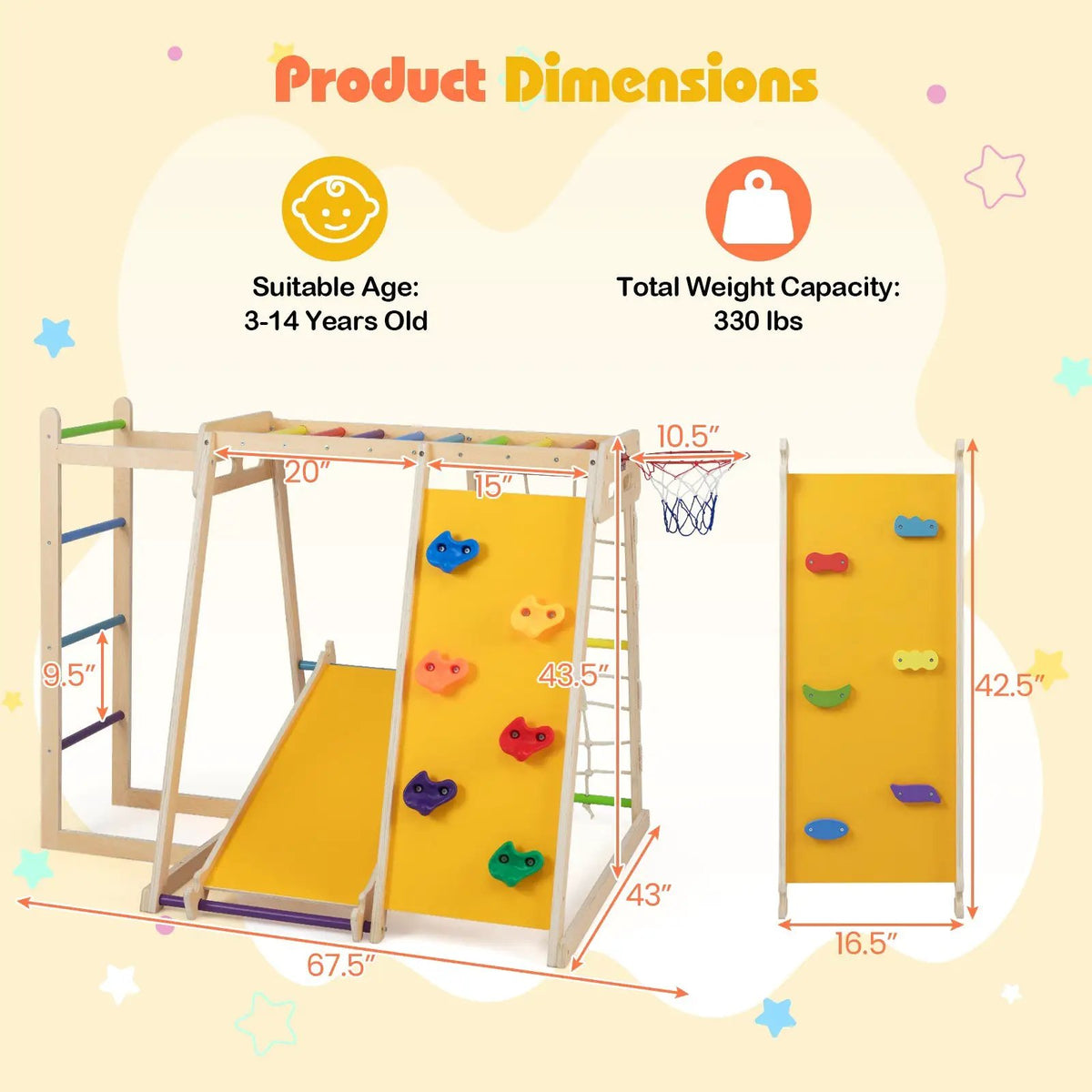 Kids Indoor Playground 6-in-1 Jungle Gym for 3-14 Years Olds, photo 10 of 16