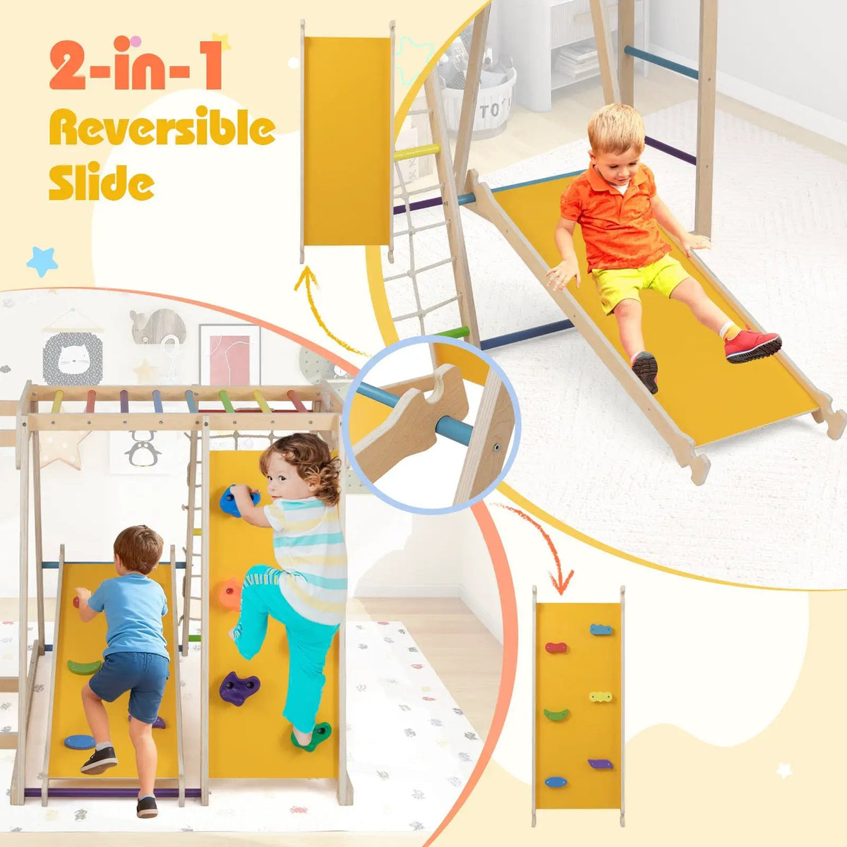 Kids Indoor Playground 6-in-1 Jungle Gym for 3-14 Years Olds, photo 14 of 16