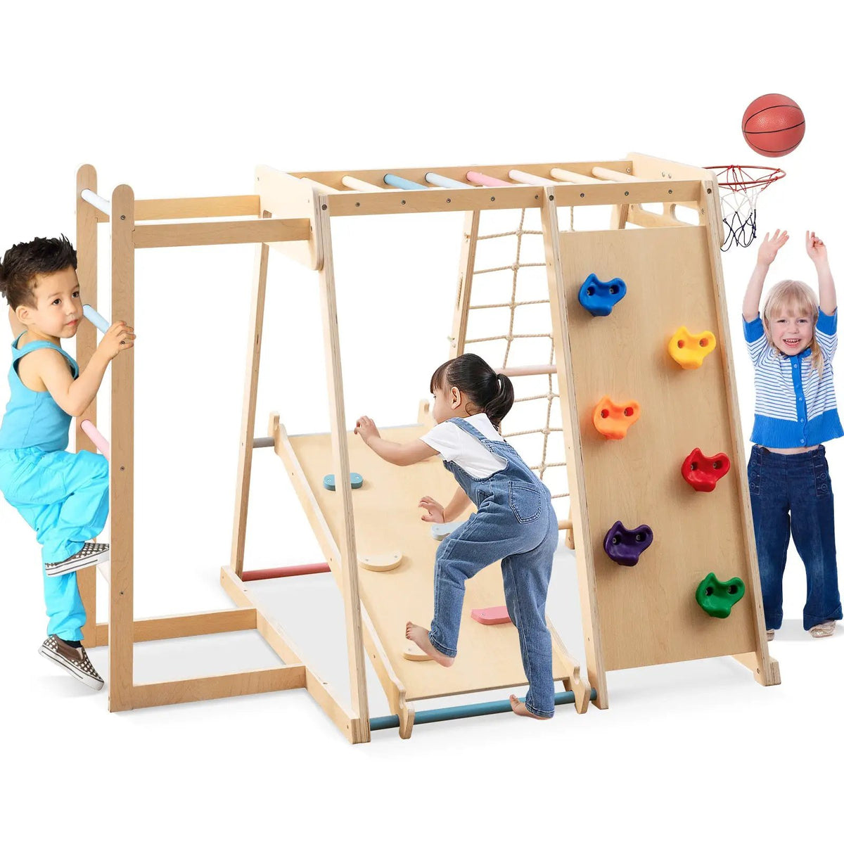 Kids Indoor Playground 6-in-1 Jungle Gym for 3-14 Years Olds, photo 5 of 16