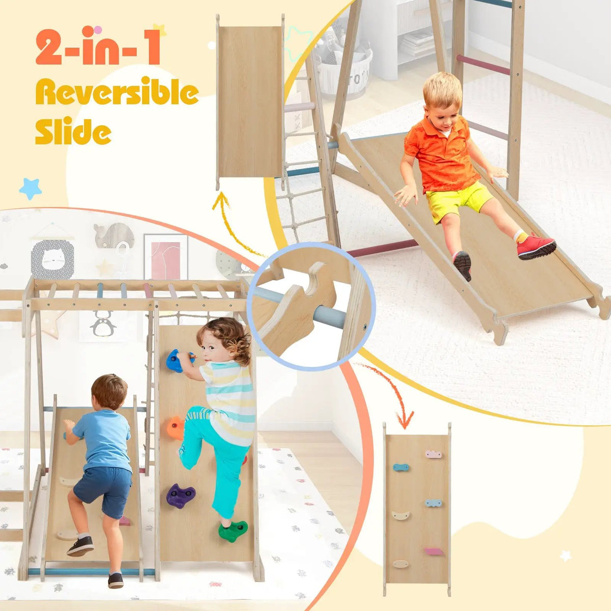 Kids Indoor Playground 6-in-1 Jungle Gym for 3-14 Years Olds, photo 13 of 16