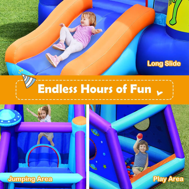 Kids Inflatable Bounce House Aliens Jumping Castle Without Blower by DirectDeals