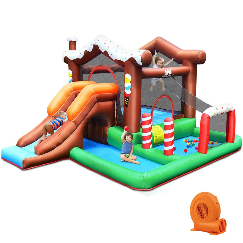 Kids Inflatable Bounce House Jumping Castle Slide Climber Bouncer with 550W Blower by DirectDeals