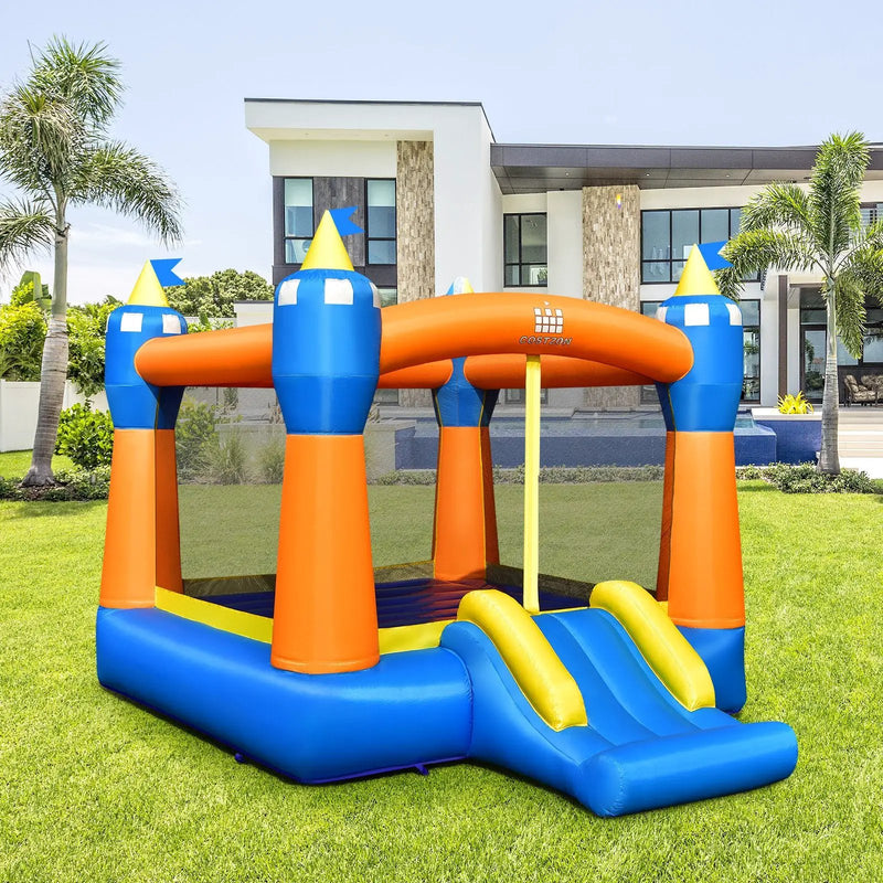 Kids Inflatable Bounce House Magic Castle with Large Jumping Area with 735W Blower by DirectDeals