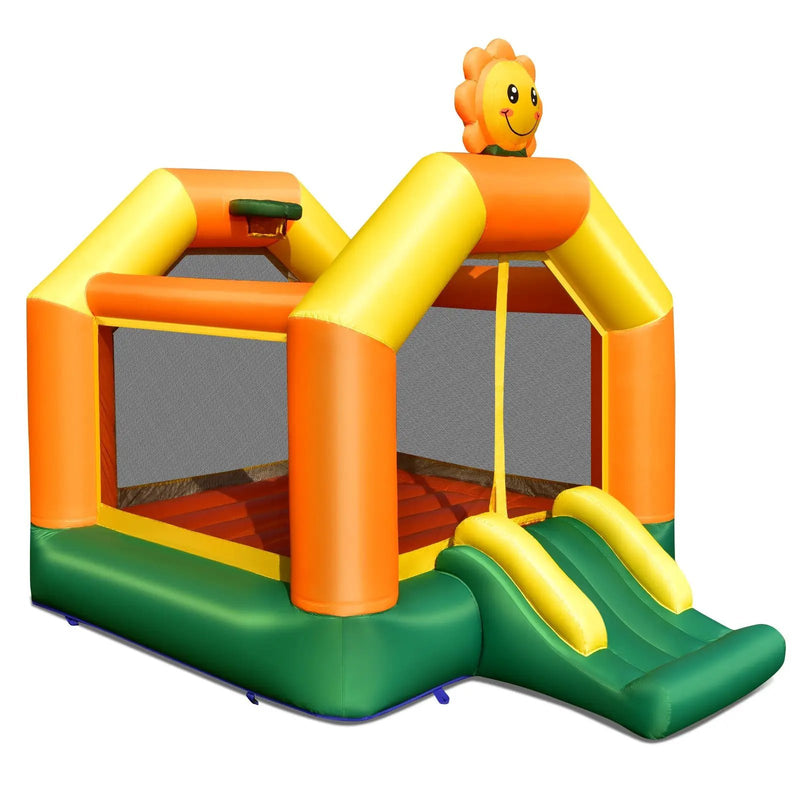 Kids Inflatable Bounce House with Slide and Basketball Rim with 735W Blower by DirectDeals
