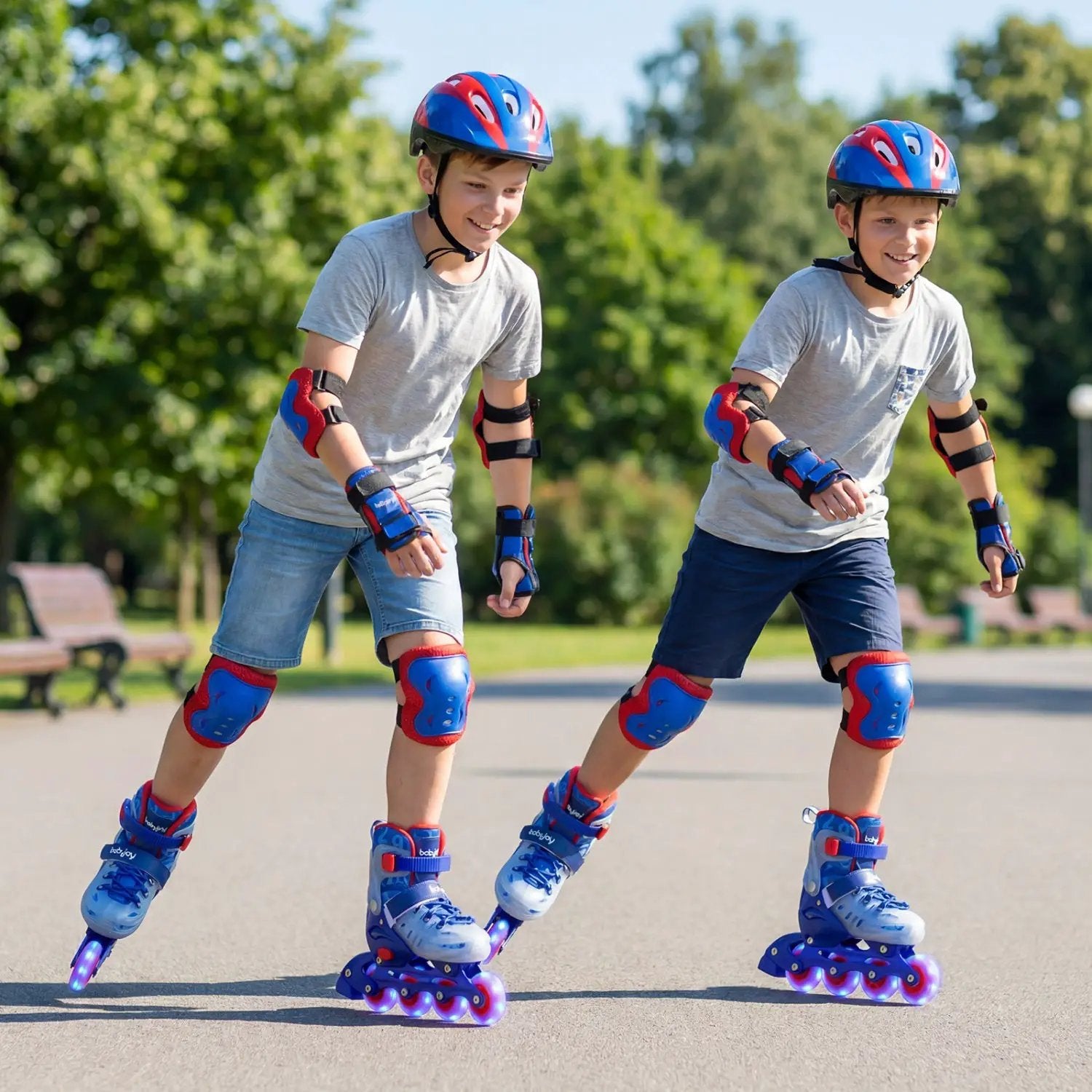 Kids Inline Skates with Light Up Wheels for Beginners Ages 9-14 by DirectDeals