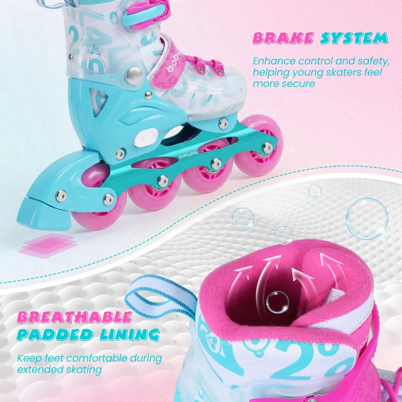 Kids Inline Skates with Light Up Wheels for Beginners Ages 9-14 by DirectDeals