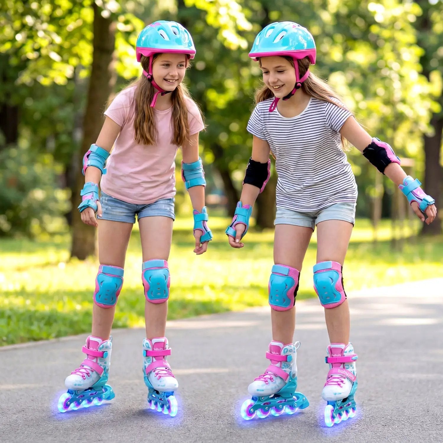 Kids Inline Skates with Light Up Wheels for Beginners Ages 9-14 by DirectDeals