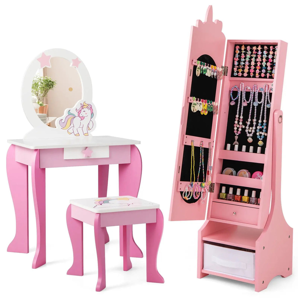 Kids Jewelry Armoire Cabinet with Storage and 2 Tilt Angles, photo 4 of 9