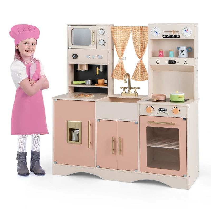 Kids Kitchen Playset with Microwave and Coffee Maker for Ages 3+ by DirectDeals