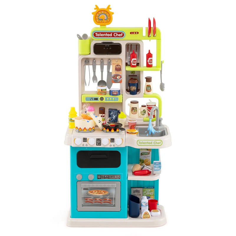Kids Kitchen Playset Pretend Play Kitchen with Realistic Sounds and Lights by DirectDeals
