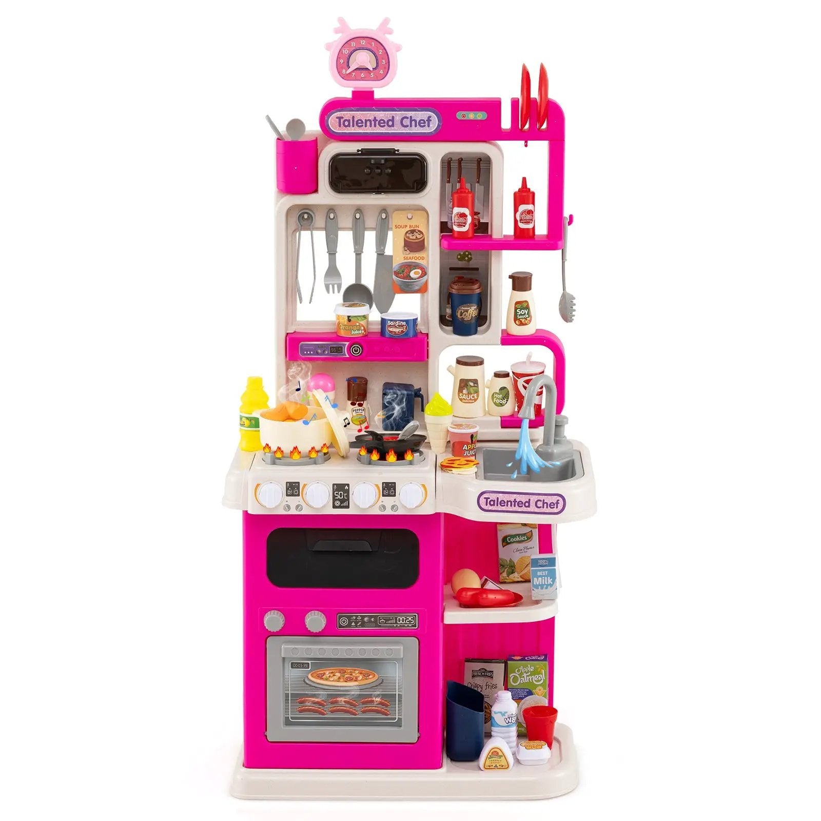 Kids Kitchen Playset Pretend Play Kitchen with Realistic Sounds and Lights by DirectDeals