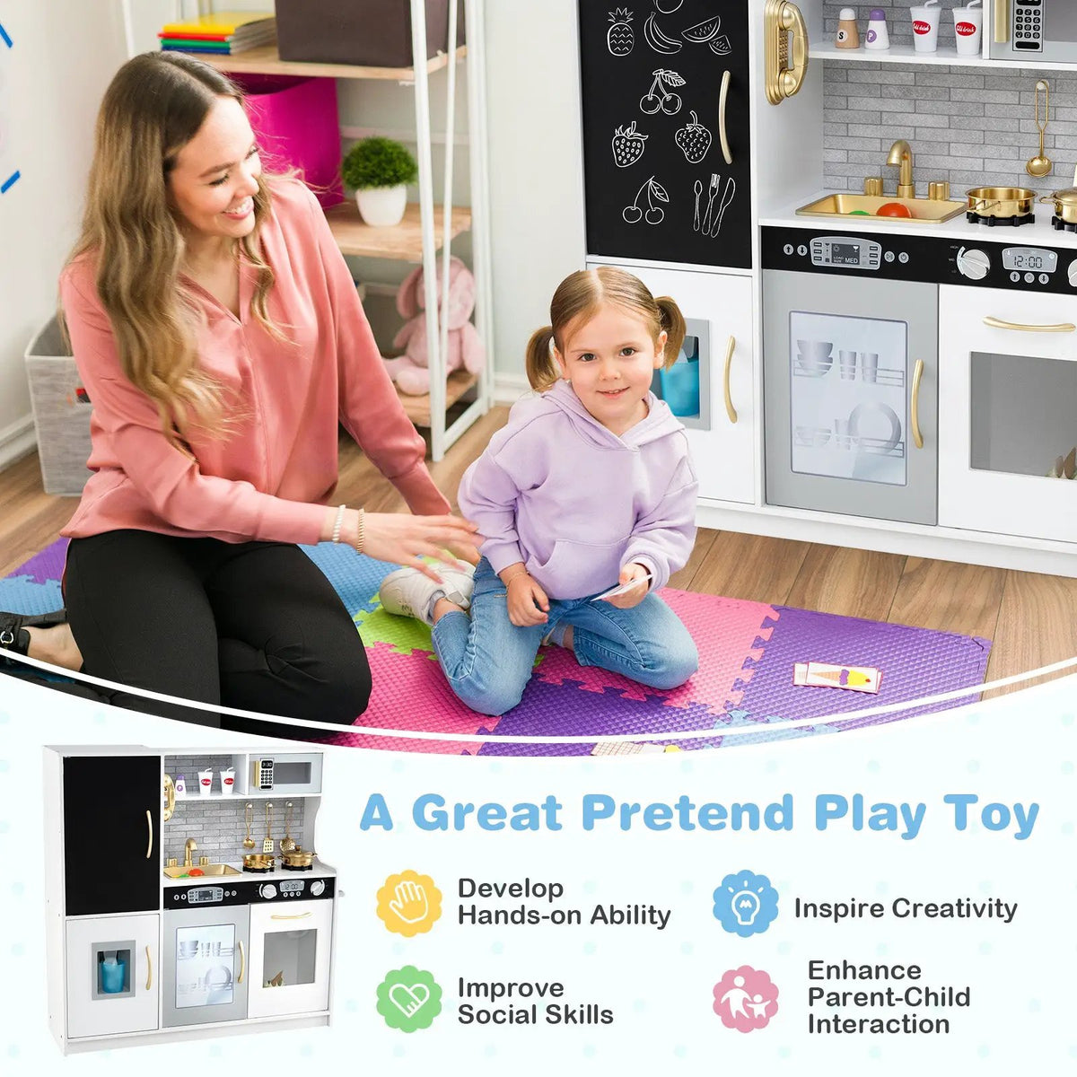 Toddler Pretend Play Kitchen for Boys and Girls 3-6 Years Old, photo 5 of 15