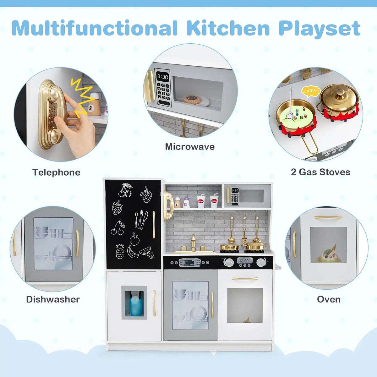 Toddler Pretend Play Kitchen for Boys and Girls 3-6 Years Old, photo 7 of 15