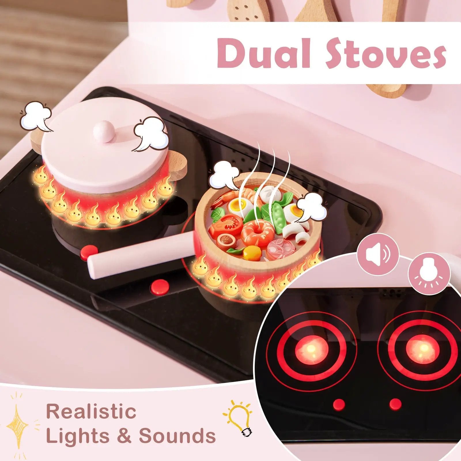 Kids Kitchen Playset with Cooking Accessories and Storage by DirectDeals