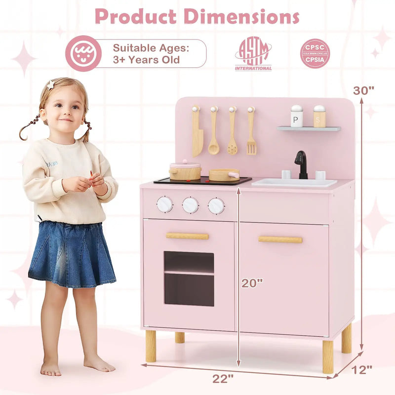 Kids Kitchen Playset with Cooking Accessories and Storage by DirectDeals