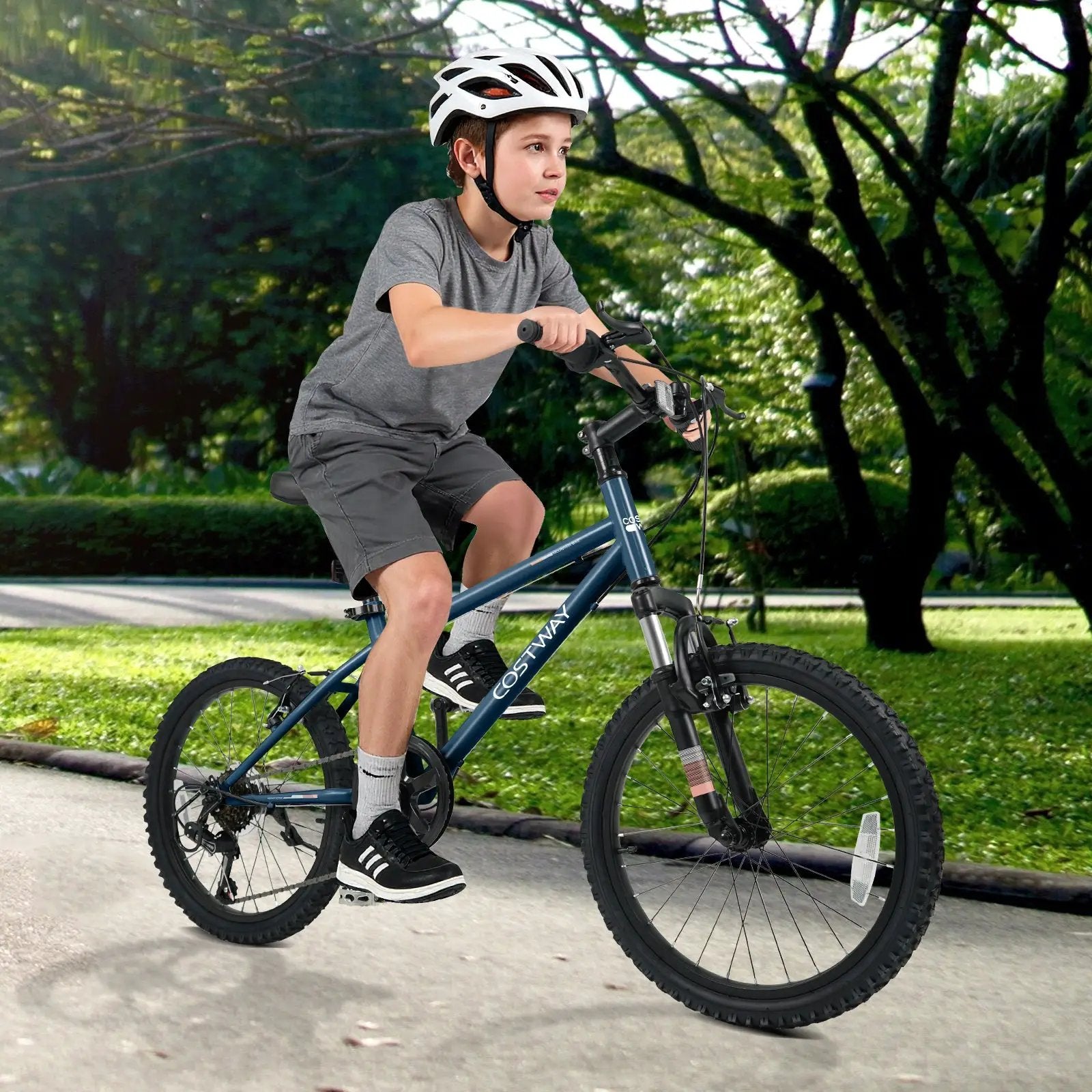 Kids Mountain Bike 20 24 Inch Child Bicycle for Boys Girls Aged 8+ Years Old Navy by DirectDeals