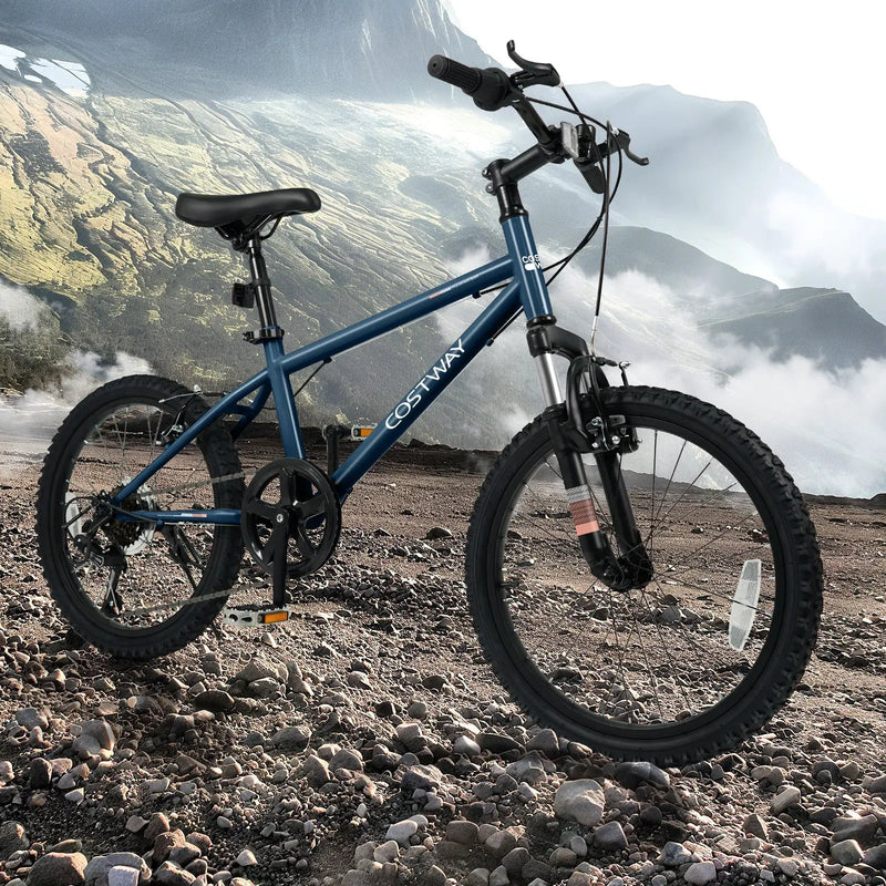 Kids Mountain Bike 20 24 Inch Child Bicycle for Boys Girls Aged 8+ Years Old Navy by DirectDeals
