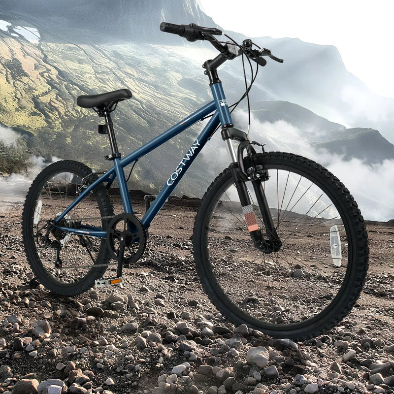 Kids Mountain Bike 20 24 Inch Child Bicycle for Boys Girls Aged 8+ Years Old Navy by DirectDeals