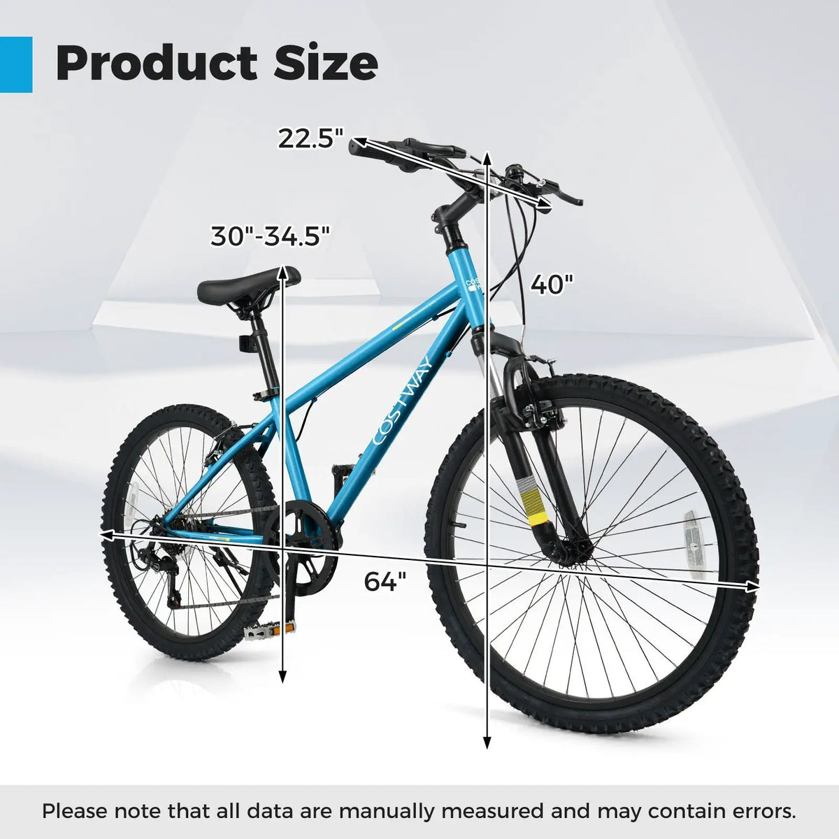 Kids Mountain Bike 20 24 Inch Child Bicycle for Boys Girls Aged 8+ Years Old Blue, photo 7 of 16