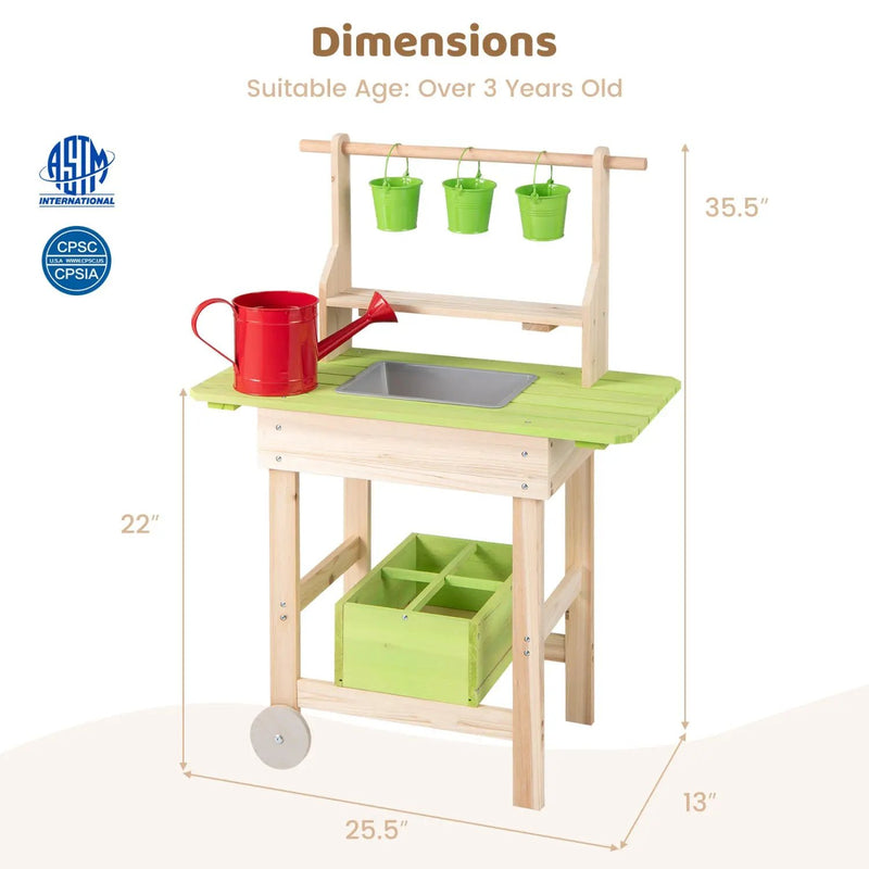 Kids Mud Kitchen with Removable Pots and Planting Trough by DirectDeals